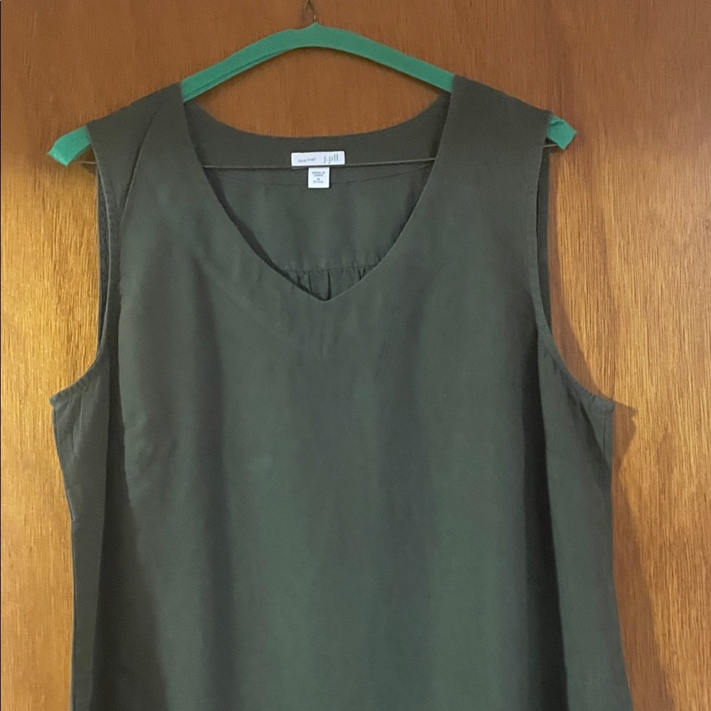 J. Jill Olive Green Sleeveless linen Dress